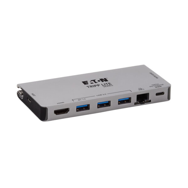 Tripp Lite series USB-C Dock - 4K HDMI, USB 3.x (5Gbps), USB-A/C Hub Ports, GbE, Memory Card, 100W PD Charging, Detachable Cord