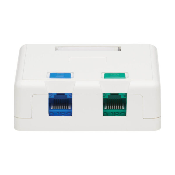 Tripp Lite series Surface-Mount Box for Keystone Jacks - 2 Ports, White, TAA