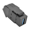 Tripp Lite series USB 3.0 All-in-One Keystone/Panel Mount Angled Coupler (F/F), Black
