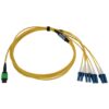 Tripp Lite series 400G Singlemode 9/125 OS2 Switchable Fiber Optic Cable (12F MTP/MPO-APC to 4x Duplex LC/UPC F/M), LSZH, Yellow, 2 m (6.6 ft.)