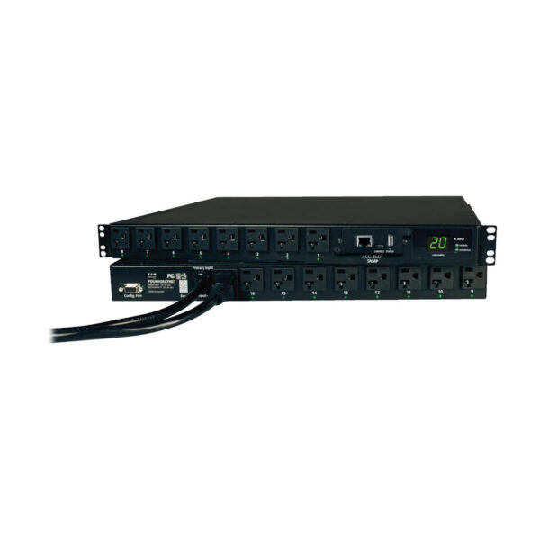 e19846f14cd44475d0191a23fba21c06 Tripp Lite series 1.9kW Single-Phase Switched Automatic Transfer Switch PDU, 2 120V L5-20P / 5-20P Inputs, 16 5-15/20R Outputs, 1U, TAA