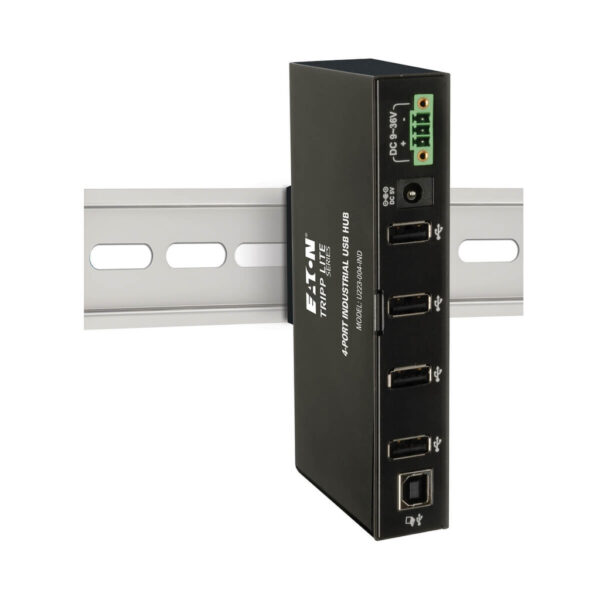 Tripp Lite series 4-Port Industrial-Grade USB 2.0 Hub - 15 kV ESD Immunity, Metal Housing, Mountable