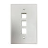 e1d31b863b5828b77810d7234801eb42 Tripp Lite series Safe-IT 3-Port Single-Gang Keystone Wall Plate, Antibacterial, Ivory Matte, TAA
