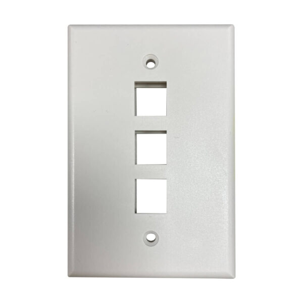 e1d31b863b5828b77810d7234801eb42 Tripp Lite series Safe-IT 3-Port Single-Gang Keystone Wall Plate, Antibacterial, Ivory Matte, TAA