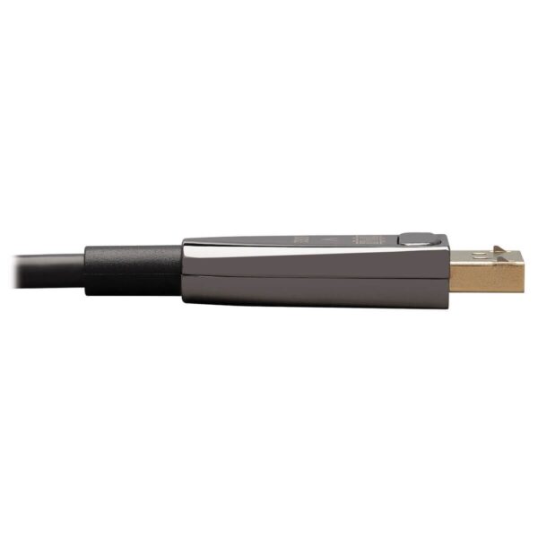 e1ef5541f6991b909143049eec661258-2 Tripp Lite series DisplayPort Active Optical Cable (AOC), 8K 60 Hz (M/M), CL3 Rated, Latching Connectors, Black, 20 m (65 ft.)