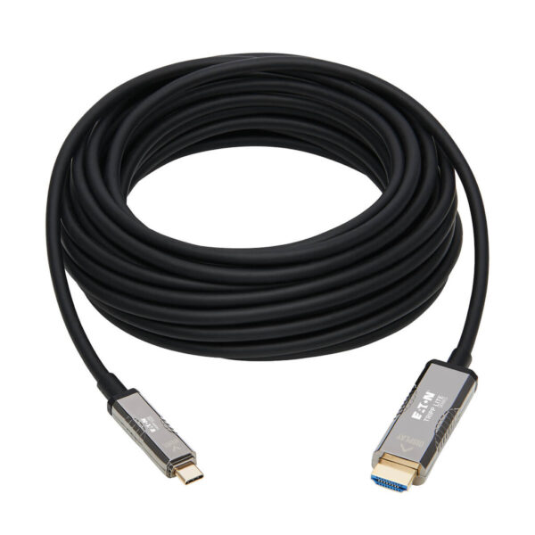e1f91a6f8bc5ea954402475ebe6bbeb6 Tripp Lite series High-Speed USB-C to HDMI Fiber Active Optical Cable (AOC) - UHD 4K 60 Hz, HDR, CL3 Rated, Black, 15 m (49 ft.)