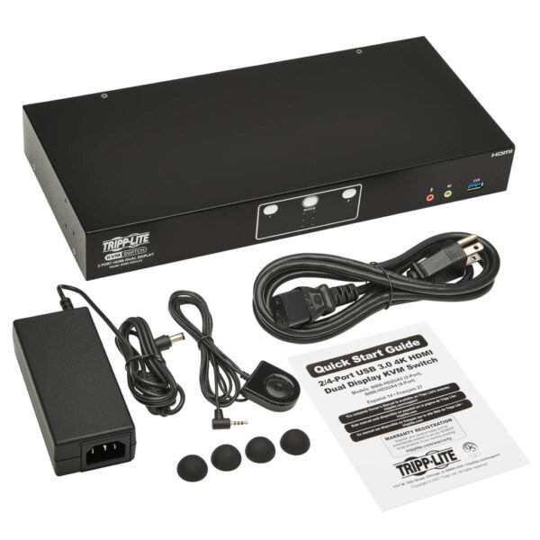 Tripp Lite series 2-Port HDMI Dual-Display KVM Switch - 4K 60 Hz, USB 3.2 Gen 1, HDCP 2.2, USB Sharing, TAA - B006-HD2UA2