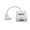 Tripp Lite series USB-C to HDMI Adapter (M/F) 4K 60 Hz, HDCP 2.2, Right-Angle USB-C, White