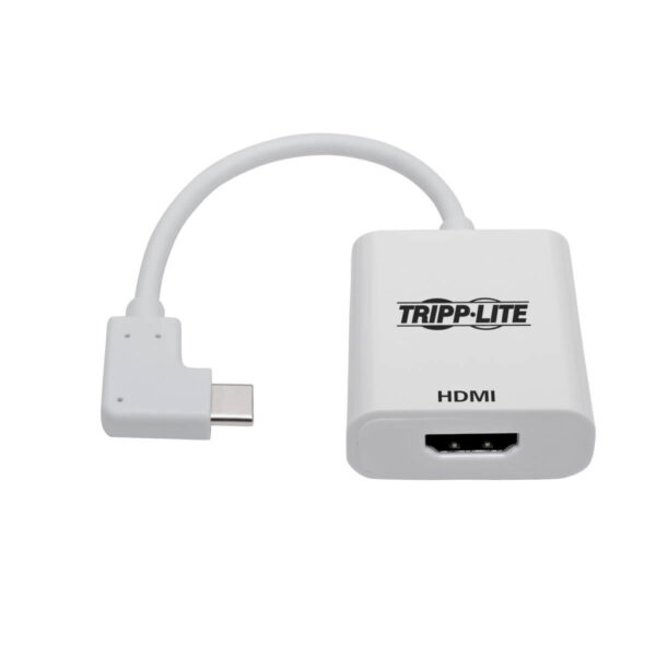 Tripp Lite series USB-C to HDMI Adapter (M/F) 4K 60 Hz, HDCP 2.2, Right-Angle USB-C, White