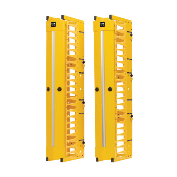 e24de873dc302209bab841cecb83f72c Tripp Lite series High-Capacity Vertical Cable Manager - Deep Double Finger Duct with Cover, Single Sided, 6 in. Wide, Yellow, 7 ft. (2.2 m)