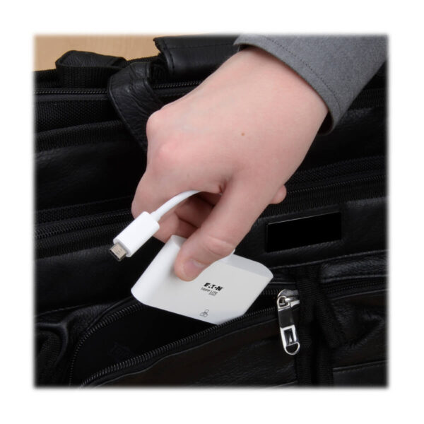 Tripp Lite series USB-C Multiport Adapter, DVI, USB 3.x (5Gbps) Hub Port, Gbe and PD Charging, White