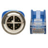 e29b295b55d5462bf133f720d95702be-4 Tripp Lite series M12 X-Code Cat6 1G UTP CMR-LP Ethernet Cable (M12 M/RJ45 M), IP68, PoE, Blue, 5 m (16.4 ft.), TAA