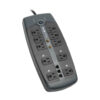 Tripp Lite series Protect It! 10-Outlet Surge Protector, 8 ft. (2.43 m) Cord, 3345 Joules, Tel/Modem/Coaxial Protection