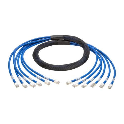 Tripp Lite series Cat6a 10G Pre-Terminated Copper Trunk Assembly (6x RJ45 M/M), Blue, 10 ft. (3.05 m)