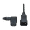 Tripp Lite series Power Extension Cord, Left-Angle C13 to C14 PDU Style - 10A, 250V, 18 AWG, 2 ft. (0.61 m), Black