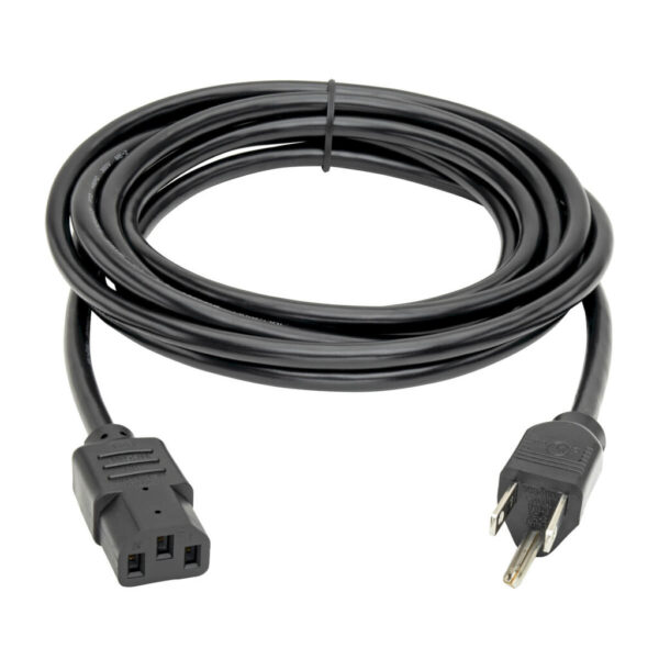 Tripp Lite series Desktop Computer Power Cable, NEMA 5-15P to C13 - 10A, 125V, 18 AWG, 12 ft. (3.66 m), Black