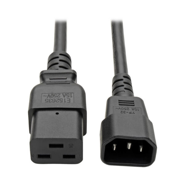 e3342d175581fbe89adbebc80a3c0db8 Tripp Lite series Power Cord, C19 to C14 - Heavy-Duty, 15A, 250V, 14 AWG, 2 ft. (0.61 m), Black