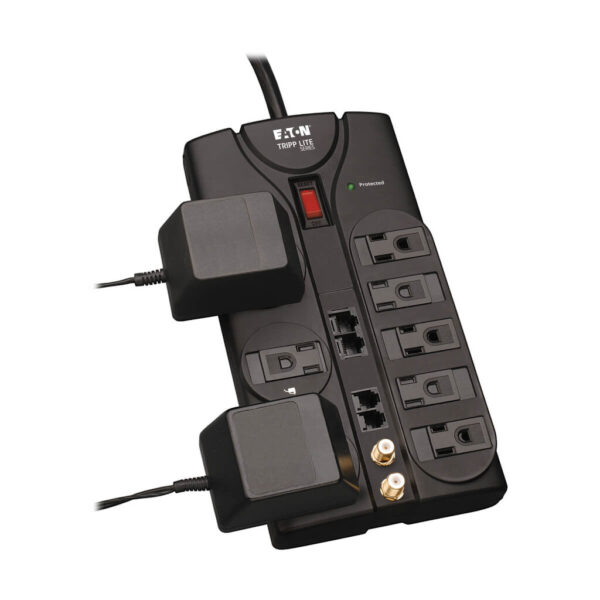 e336df04cc97ca8d7391b9a1728326a1 Tripp Lite series Protect It! 8-Outlet Surge Protector, 10 ft. Cord, 3240 Joules, Modem/Coax/Ethernet Protection, RJ45