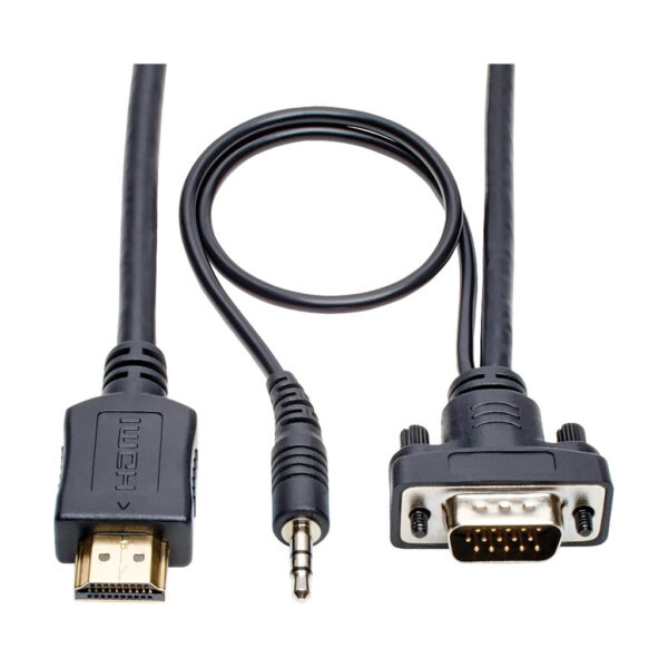 e35201c810323b40988d202f46a8e483 Tripp Lite series HDMI to VGA + Audio Active Adapter Cable (HDMI to Low-Profile HD15 + 3.5 mm M/M), 6 ft. (1.8 m), TAA