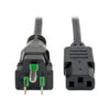 e36462ded4ee61c9b797f70ae52f12e5 Tripp Lite series Hospital-Grade Power Cord, NEMA 5-15P to C13 - Green Dot, 15A, 125V, 14 AWG, 25 ft. (7.62 m), Black