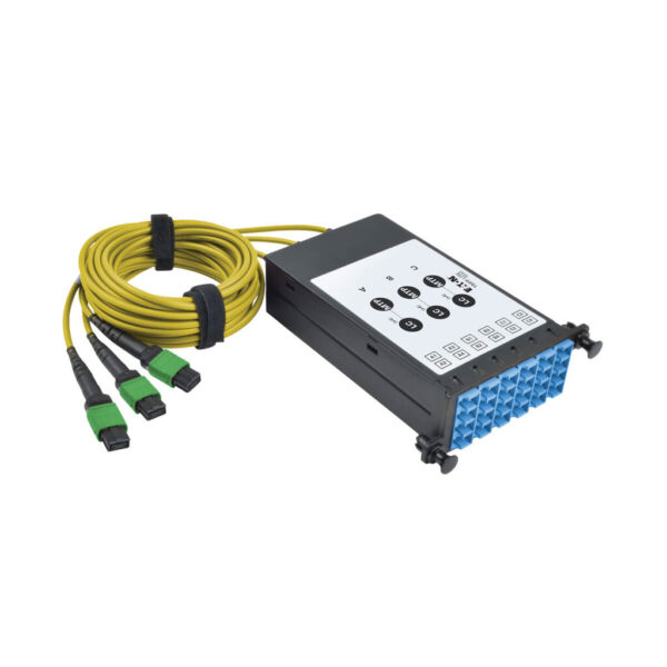 Tripp Lite 40/100Gb Fiber Breakout Cassette with Built-In MTP Cables, (x3) 8-Fiber Singlemode MTP/MPO to (x12) LC Duplex 9/125 - N482-3M8L12S-B