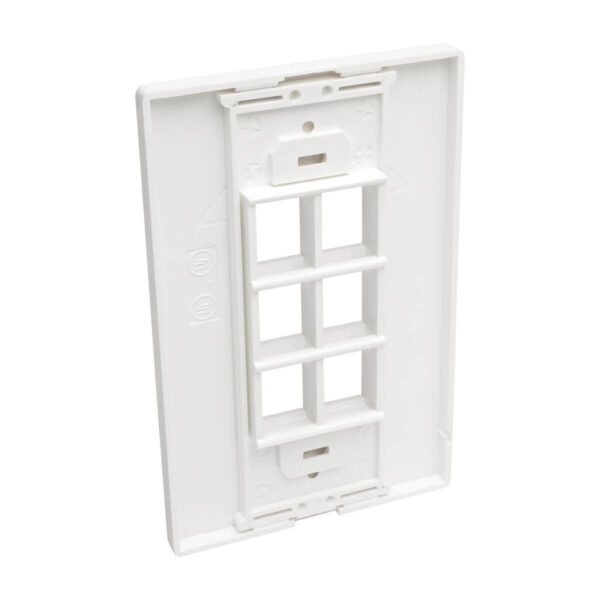 e3d491a60c951239e95cc20df20ed955 Tripp Lite series 6-Port Keystone Single-Gang Faceplate, White, TAA - N080-106