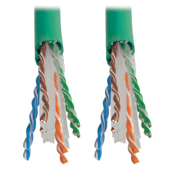 Tripp Lite series Cat6 Gigabit Solid Core Plenum-Rated UTP CMP PVC Bulk Ethernet Cable, Green, 1000 ft. (304.8 m), TAA