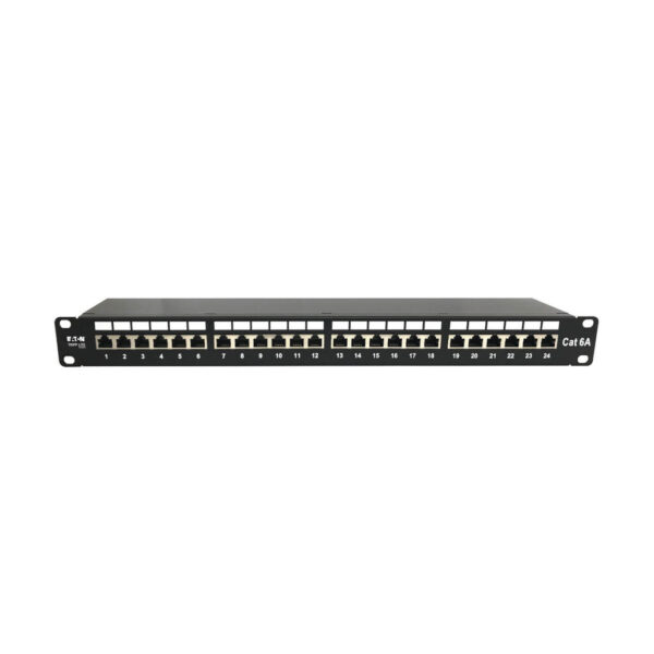Tripp Lite series 24-Port Cat6a Shielded Patch Panel - 10 Gbps, STP, 110 Punch Down, RJ45, 1U, TAA