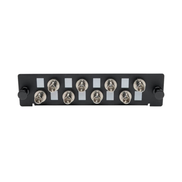 Tripp Lite series High-Density Fiber Adapter Panel (MMF/SMF), 8 ST Simplex Connectors, Black