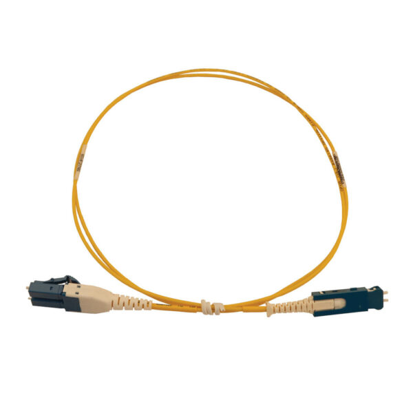 e47a27100e59d51c1666a7c46212c0cf-1 Tripp Lite series 40/100/400G Singlemode 9/125 OS2 Fiber Optic Cable (Duplex SN-UPC to Duplex LC-UPC M/M), LSZH, Yellow, 1 m (3.3 ft.)