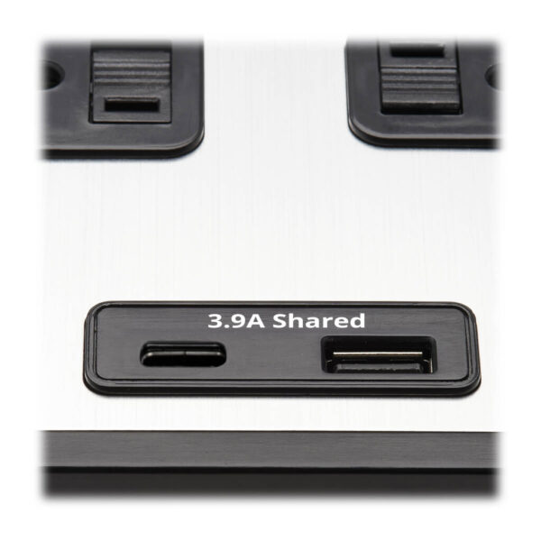 e4b30ddf4d989295774aae97539da7f3 Tripp Lite series 8-Outlet Surge Protector with 1 USB-A and 1 USB-C (3.9A Shared) - 8 ft. Cord, 2100 Joules, Metal Housing