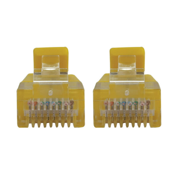 Tripp Lite series Cat6a 10G Snagless Molded Slim UTP Ethernet Cable (RJ45 M/M), PoE, Yellow, 1 ft. (0.3 m)