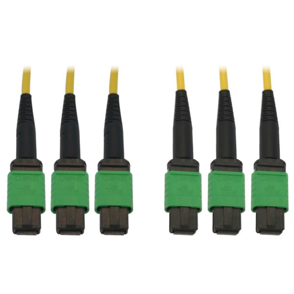 Tripp Lite series 40/100G Singlemode 9/125 OS2 Fiber Optic Cable (3x8F MTP/MPO-APC F/F), LSZH, Yellow, 30 m (98 ft.)
