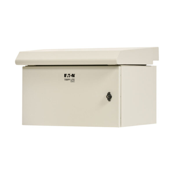 e56a5b888e09522b91c8cc0c41997f22 Tripp Lite series SmartRack Industrial Enclosure - NEMA 3R, Wall Mount, Metal, Locking, Hinged Back, Fan With Thermal Switch, 28 in. Depth, 9U, Gray