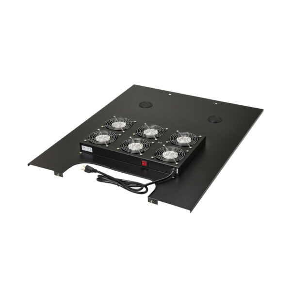 Tripp Lite series SmartRack Roof-Mounted Fan Panel for Wide Rack Enclosure Cabinets - 6 120V Fans, 630 CFM, 5-15P Plug