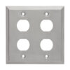 Tripp Lite series 4 Port Double Gang Faceplate, Stainless Steel, Industrial Grade, IP44, TAA