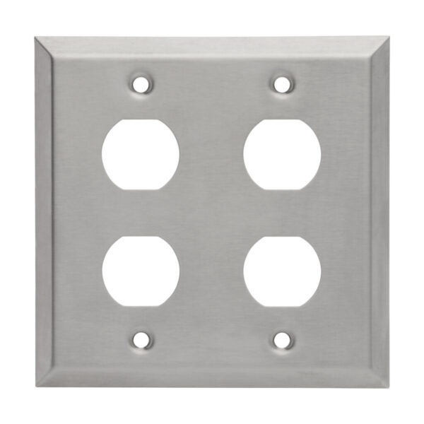 Tripp Lite series 4 Port Double Gang Faceplate, Stainless Steel, Industrial Grade, IP44, TAA