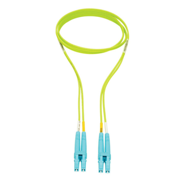 Tripp Lite series 100G Duplex Multimode 50/125 OM5 Fiber Optic Cable, Lime Green, LC/LC, 1 m (3.3 ft.)