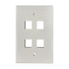 e60755609e4cf0162b053356fa651c3c Tripp Lite series Safe-IT 4-Port Single-Gang Keystone Wall Plate, Antibacterial, Ivory Gloss, TAA