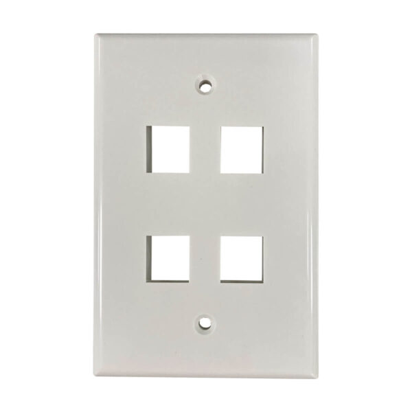 e60755609e4cf0162b053356fa651c3c Tripp Lite series Safe-IT 4-Port Single-Gang Keystone Wall Plate, Antibacterial, Ivory Gloss, TAA