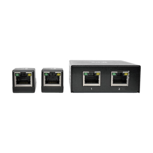 e60b537416c8ade287b01ddf8c4da11e Tripp Lite series 2-Port HDMI over Cat5/6 Extender Kit, Box-Style Transmitter, 2 Mini Receivers, PoC, Up to 100 ft. (30 m), TAA