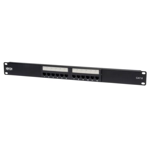 Tripp Lite series 12-Port 1U Rack-Mount Cat6/Cat5 110 Patch Panel 568B, RJ45 Ethernet, TAA