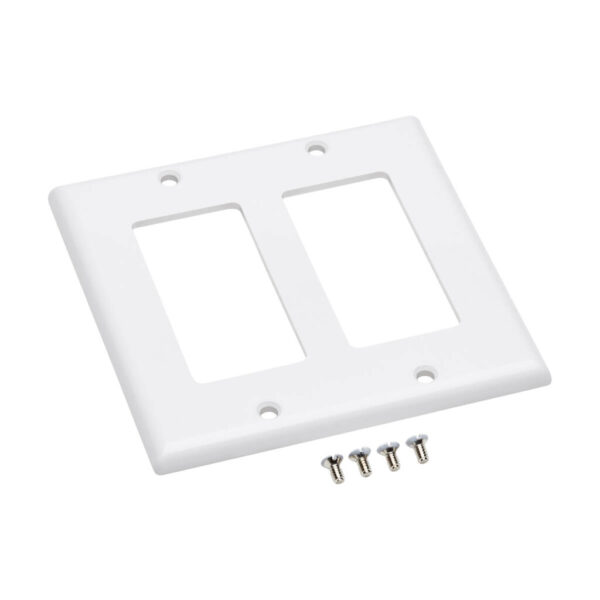 Tripp Lite series Double-Gang Faceplate, Decora Style - Vertical, White, TAA