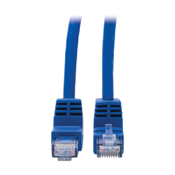 e67017ba9749a5f345f7870ccc0b8052 Tripp Lite series Up/Down-Angle Cat6 Gigabit Molded UTP Ethernet Cable (RJ45 Up-Angle M to RJ45 Down-Angle M), Blue, 4 ft. (1.22 m)