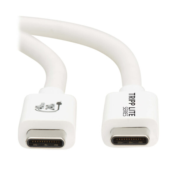 e68168523a7138bf7f35c5ce2d333ae8 Tripp Lite series USB4 40Gbps Cable (M/M) - USB-C, 8K 60 Hz, 240W PD Charging, White, 1 m (3.3 ft.)
