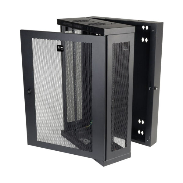 e69c6ef34042d268adf33e522c038ba5 Tripp Lite series SmartRack 18U Low-Profile Patch-Depth Wall-Mount Half-Height Rack Enclosure, Hinged Back