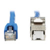 Tripp Lite series Cat6 Keystone Jack Cable Assembly - Unshielded, PoE+, RJ45 M/F, 18-in. (45.72 cm), Blue, TAA