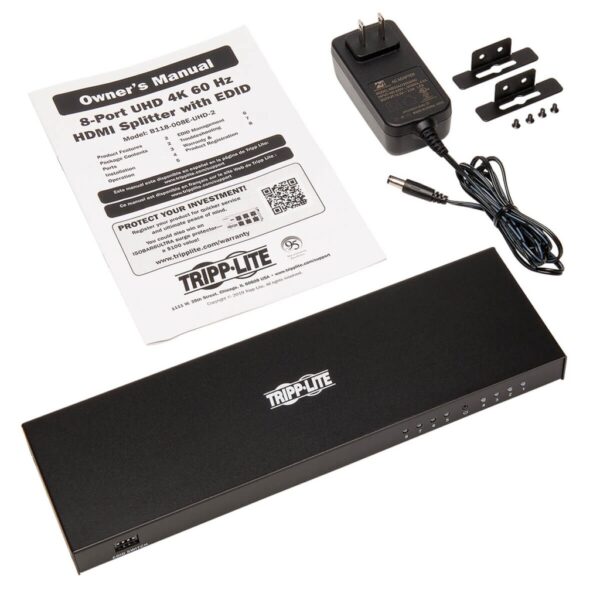 Tripp Lite series 8-Port HDMI Splitter - 4K @ 60 Hz, HDCP 2.2, EDID Management