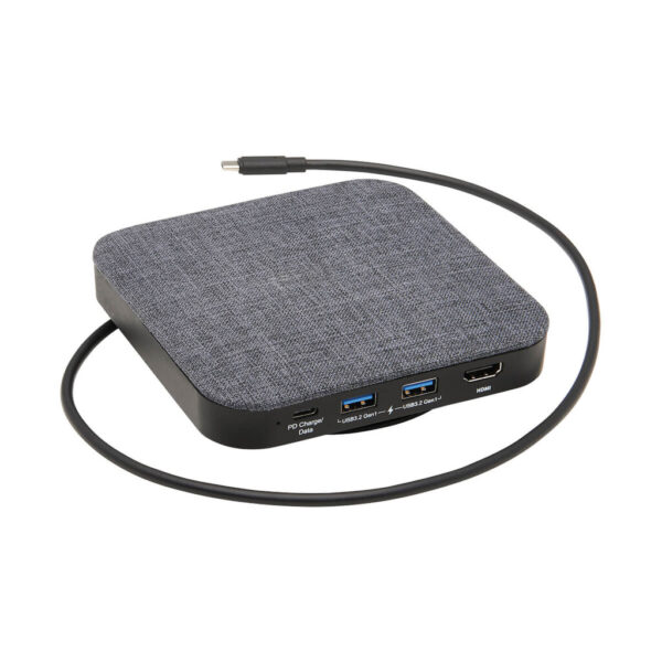 e6d9de3c75190d5fbac3d3b977affee6 Tripp Lite series USB-C Dock with Optional Internal Hard Drive, 4K HDMI, USB 3.x (5Gbps), USB-A/USB-C Hub, SATA III, 100W PD Charging, Gray