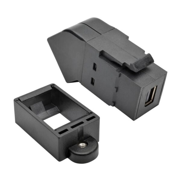 Tripp Lite series Mini DisplayPort to DisplayPort All-in-One Keystone/Panel Mount Angled Adapter (F/F), Black
